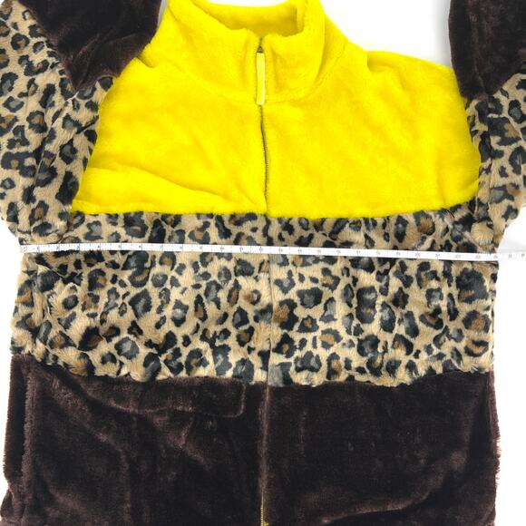 UGG Elaina Faux Fur Bomber Jacket Leopard Yellow Brown Size S - Picture 6 of 13